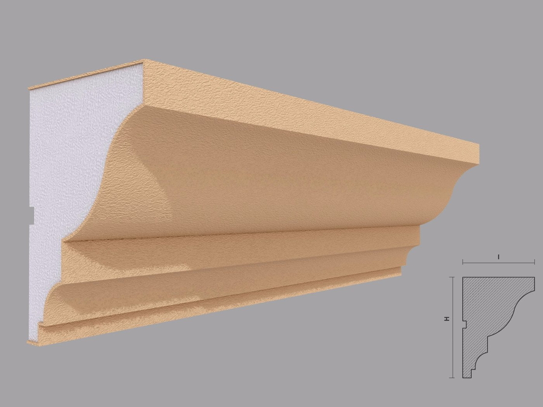 Cornisa decorativa de exterior C415 dimensiuni 140x100x2000mm