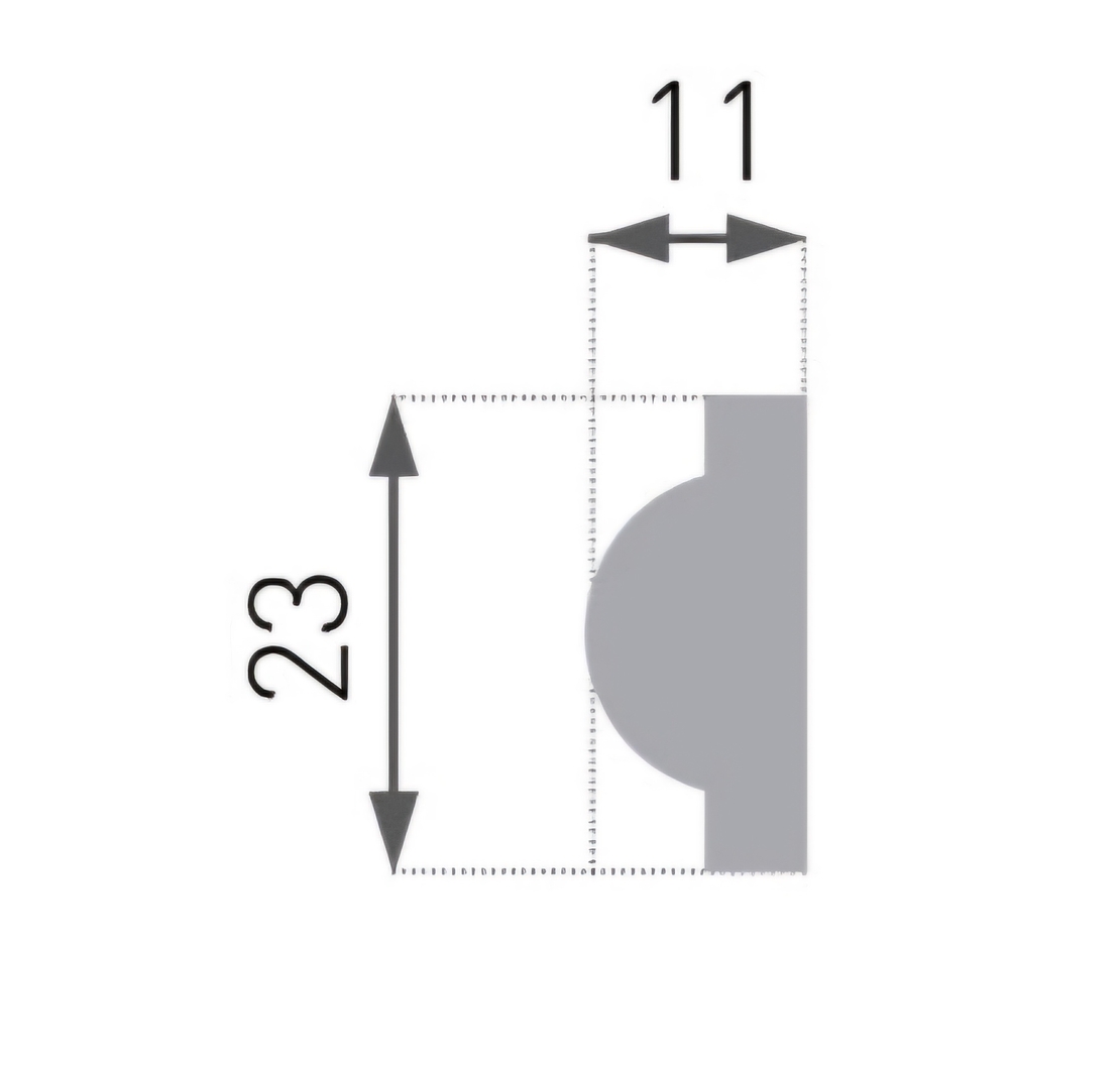 Baghetă decorativă tavan E27 23x11x2000