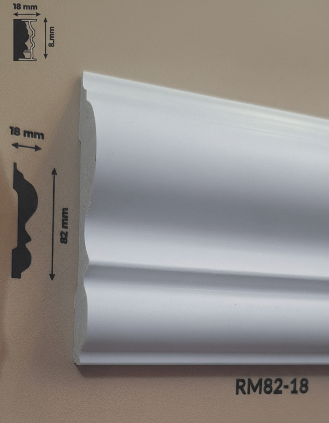 Brau poliuretan de interior RM82-18 dimensiuni 82x18x2000mm