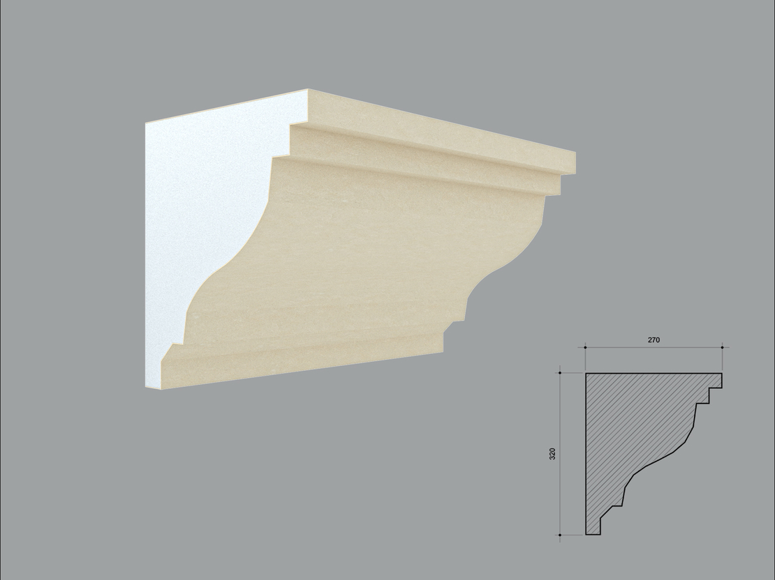 Cornisa decorativa de exterior C434 dimensiuni 320x270x2000mm