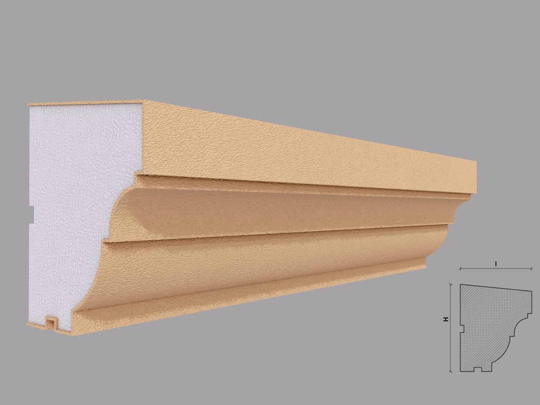 Solbanc/pervaz decorativ exterior PD216 dimensiuni 122x100x2000mm