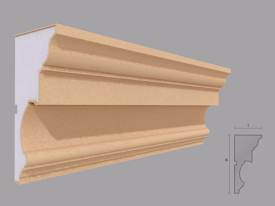 Cornisa decorativa de exterior C412 dimensiuni 160x80x2000mm
