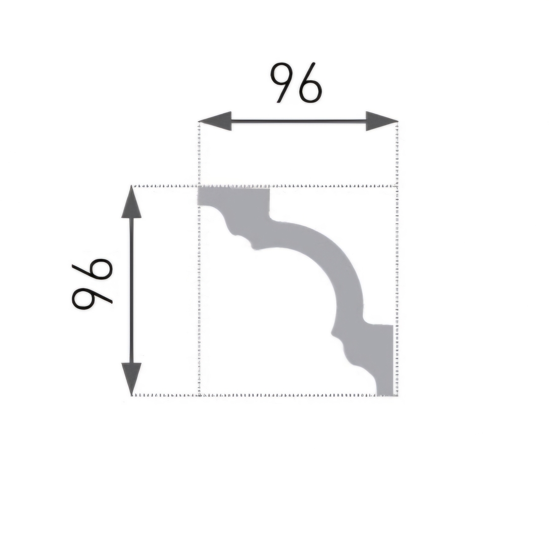 Baghetă decorativă tavan E16 96x96x2000