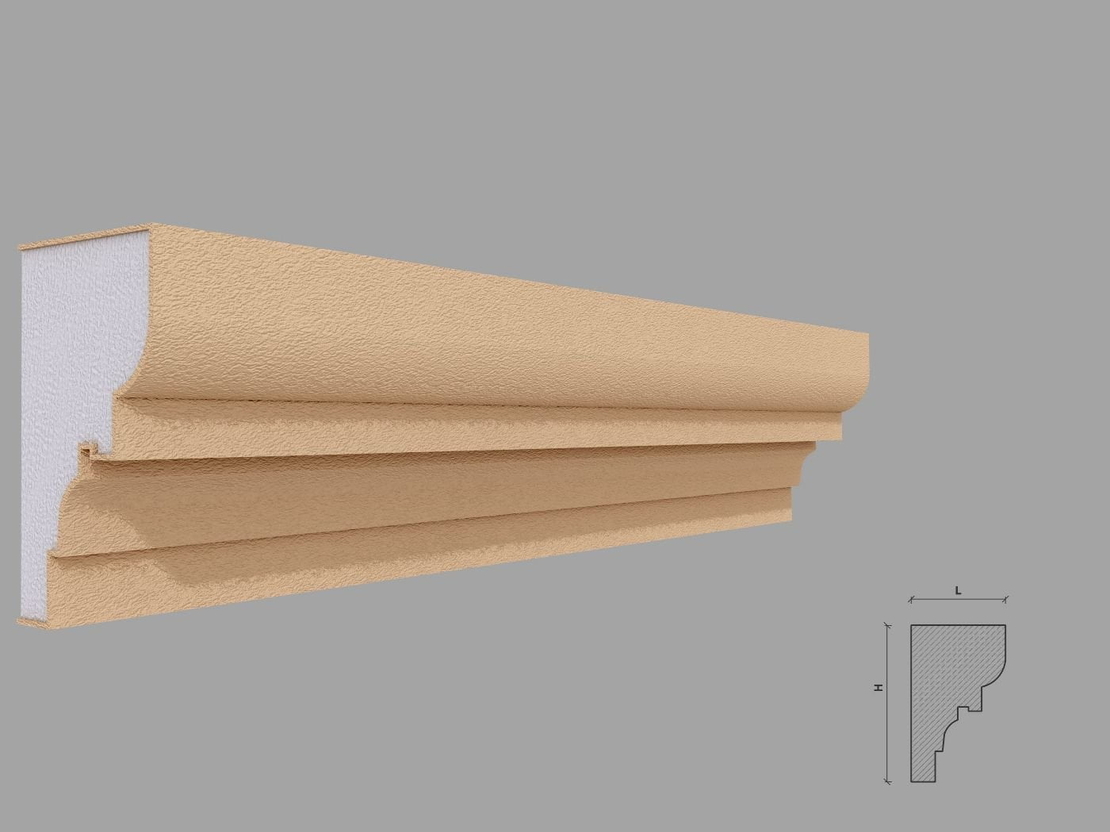 Solbanc/pervaz decorativ exterior PD205D dimensiuni 100x70x2000mm