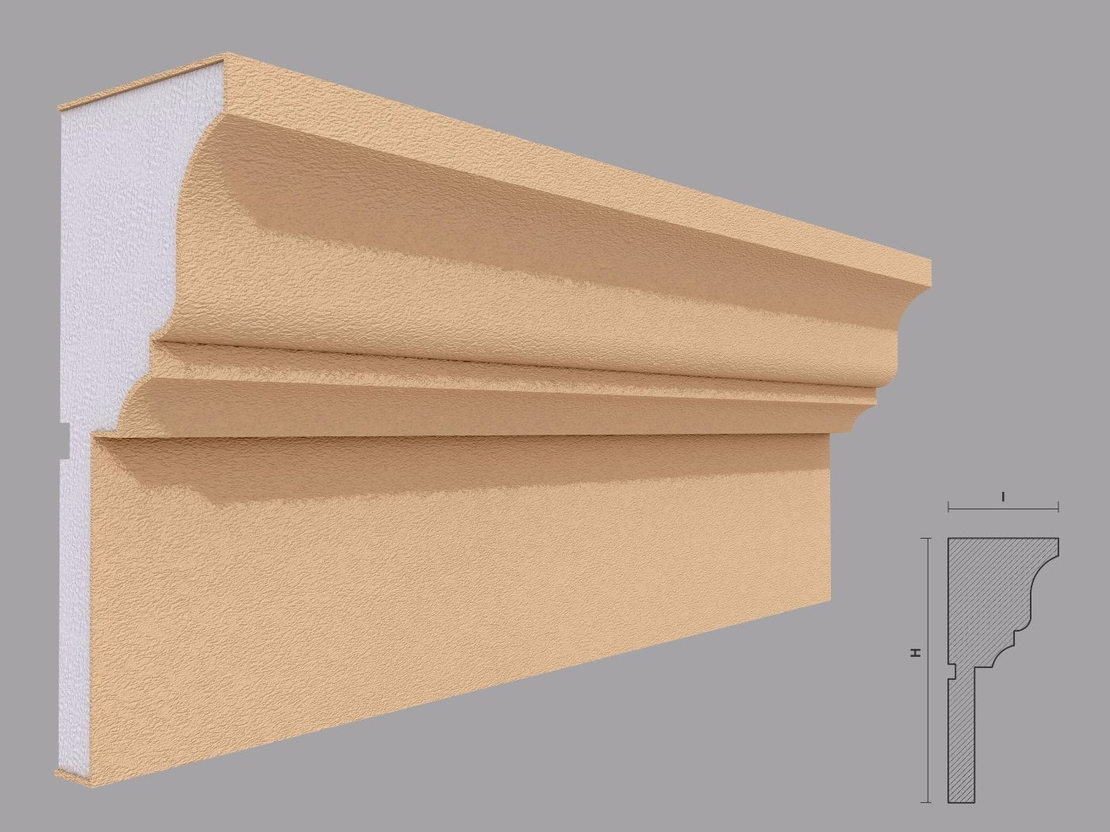 Cornisa decorativa de exterior C419 dimensiuni 150x60x2000mm