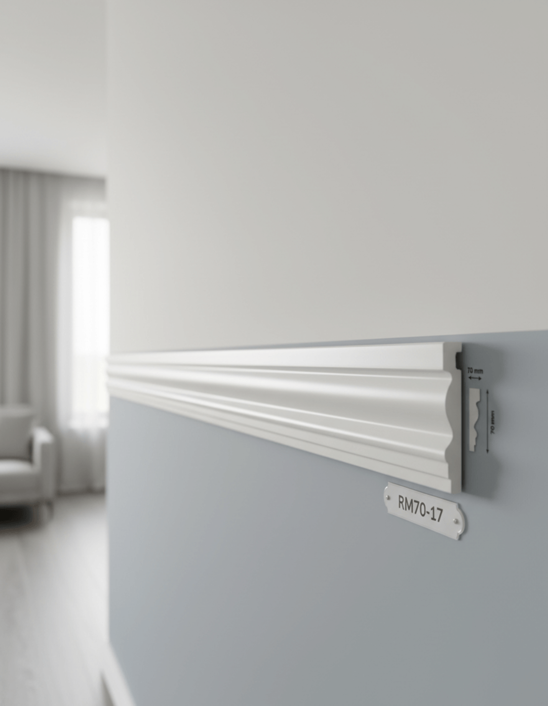 Brau poliuretan de interior RM70-17 dimensiuni 70x17x2000mm