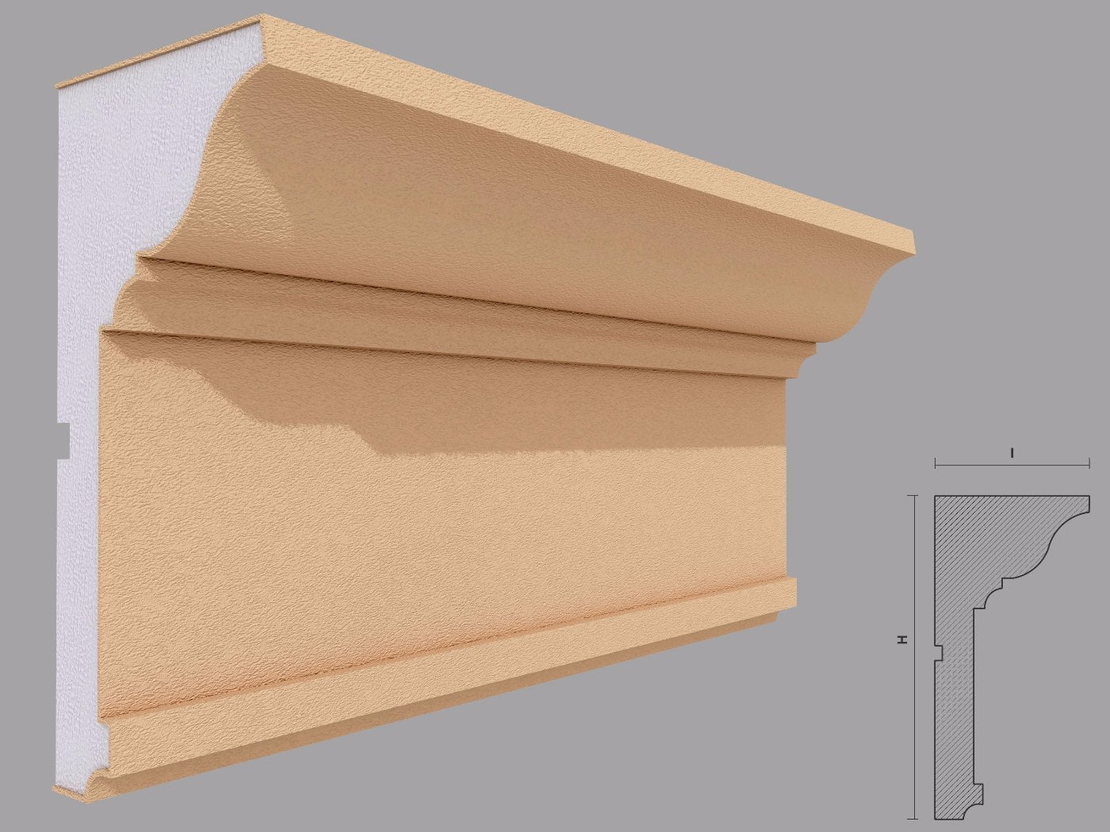 Cornisa decorativa de exterior C410 dimensiuni 220x105x2000mm