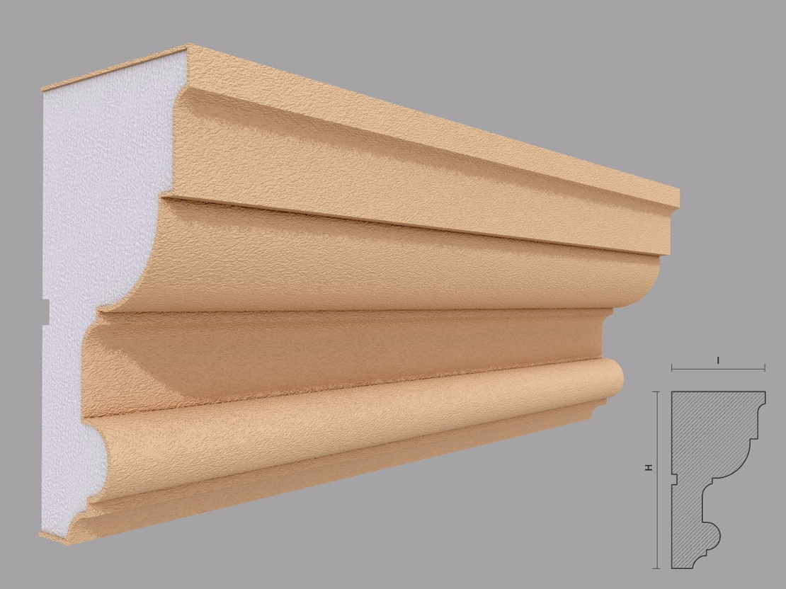 Cornisa decorativa de exterior C406 dimensiuni 140x75x2000mm