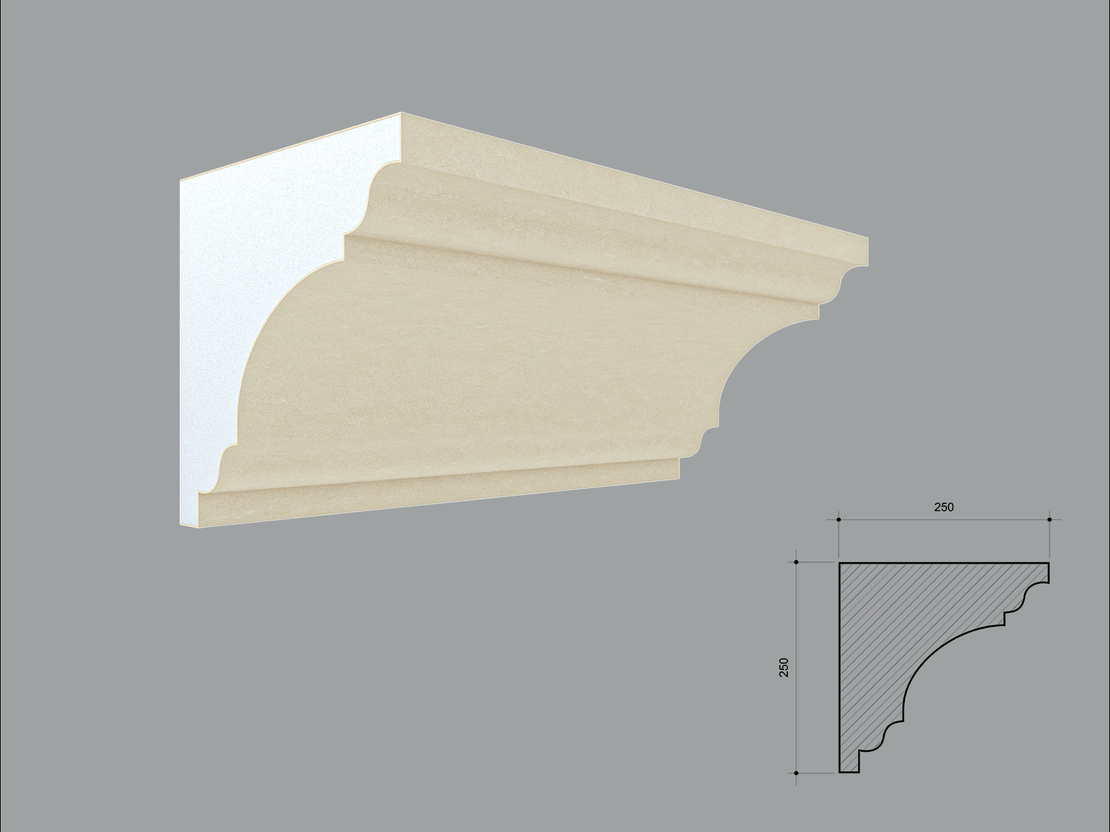 Cornisa decorativa de exterior C435 dimensiuni 250x250x2000mm