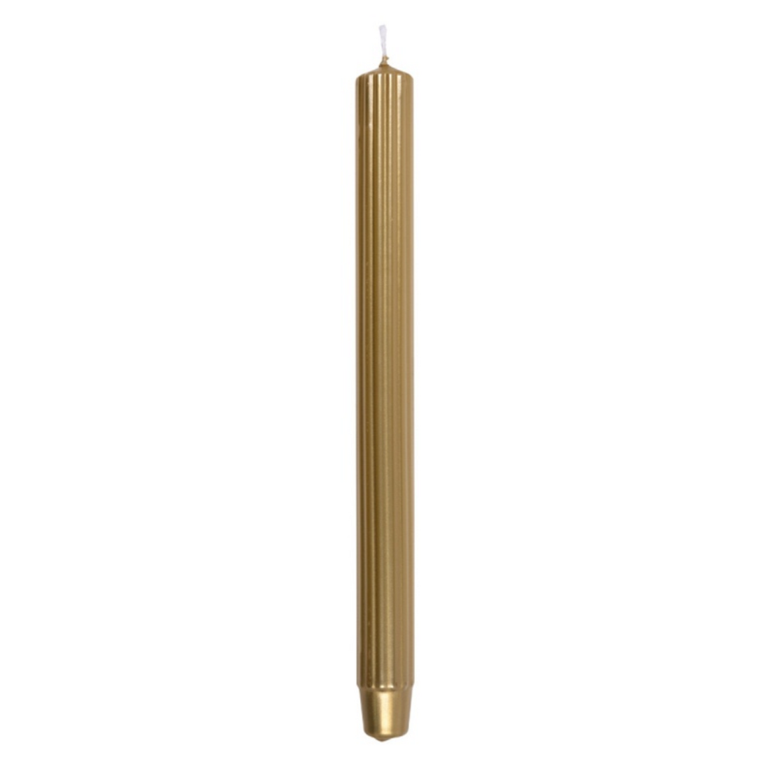 Lumanari cu dungi, pentru cina, lacuite, 25 x 300mm, 4 buc/set, DONAU Home - aurii
