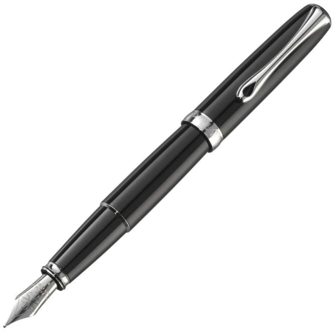 Stilou DIPLOMAT Excellence A2, cu penita M, din otel inoxidabil - Black Lacquer
