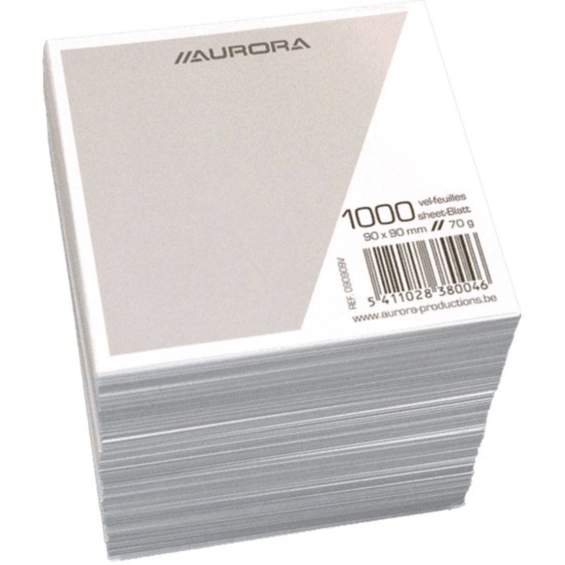 Rezerva cub hartie alba 9x9x9cm AURORA