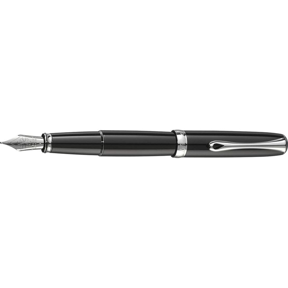 Stilou DIPLOMAT Excellence A2, cu penita M, din otel inoxidabil - Black Lacquer