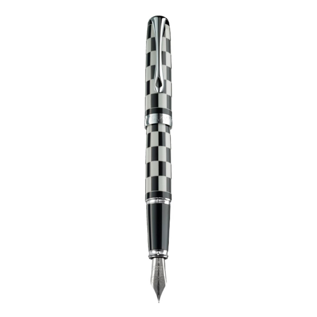 Stilou DIPLOMAT Excellence A plus, cu penita M, din otel inoxidabil - Rome Black White
