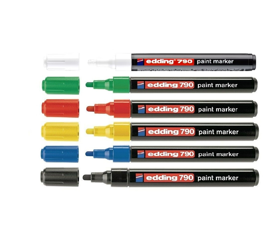 Marker permanent cu vopsea Edding 790, alb
