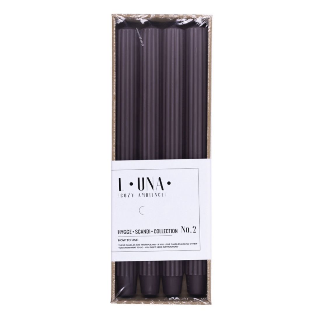 Lumanari cu dungi, pentru cina, 25 x 300mm, 4 buc/set, DONAU Home - blackberry