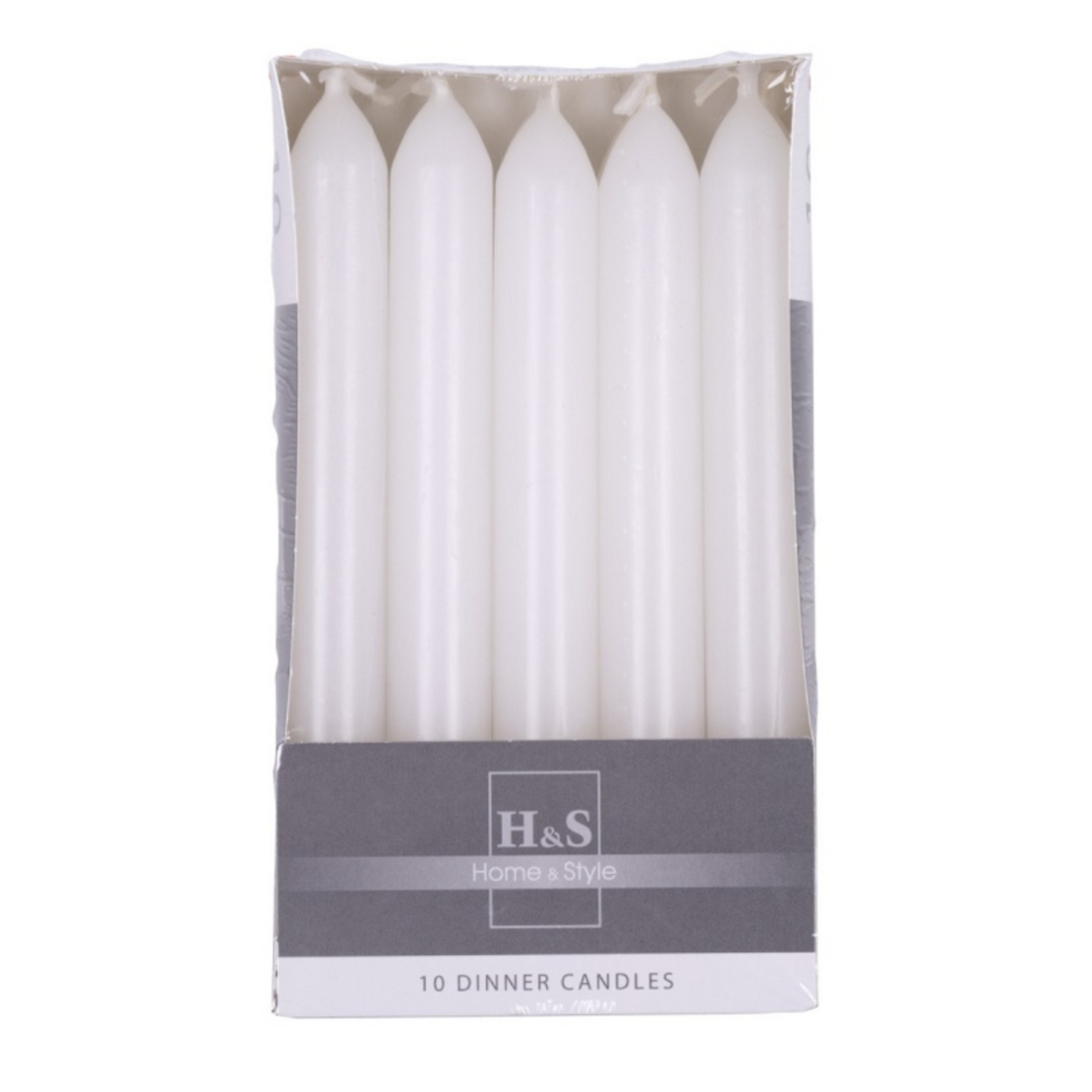 Lumanari pentru cina, 20 x 170mm, 10 buc/set, DONAU Home - albe
