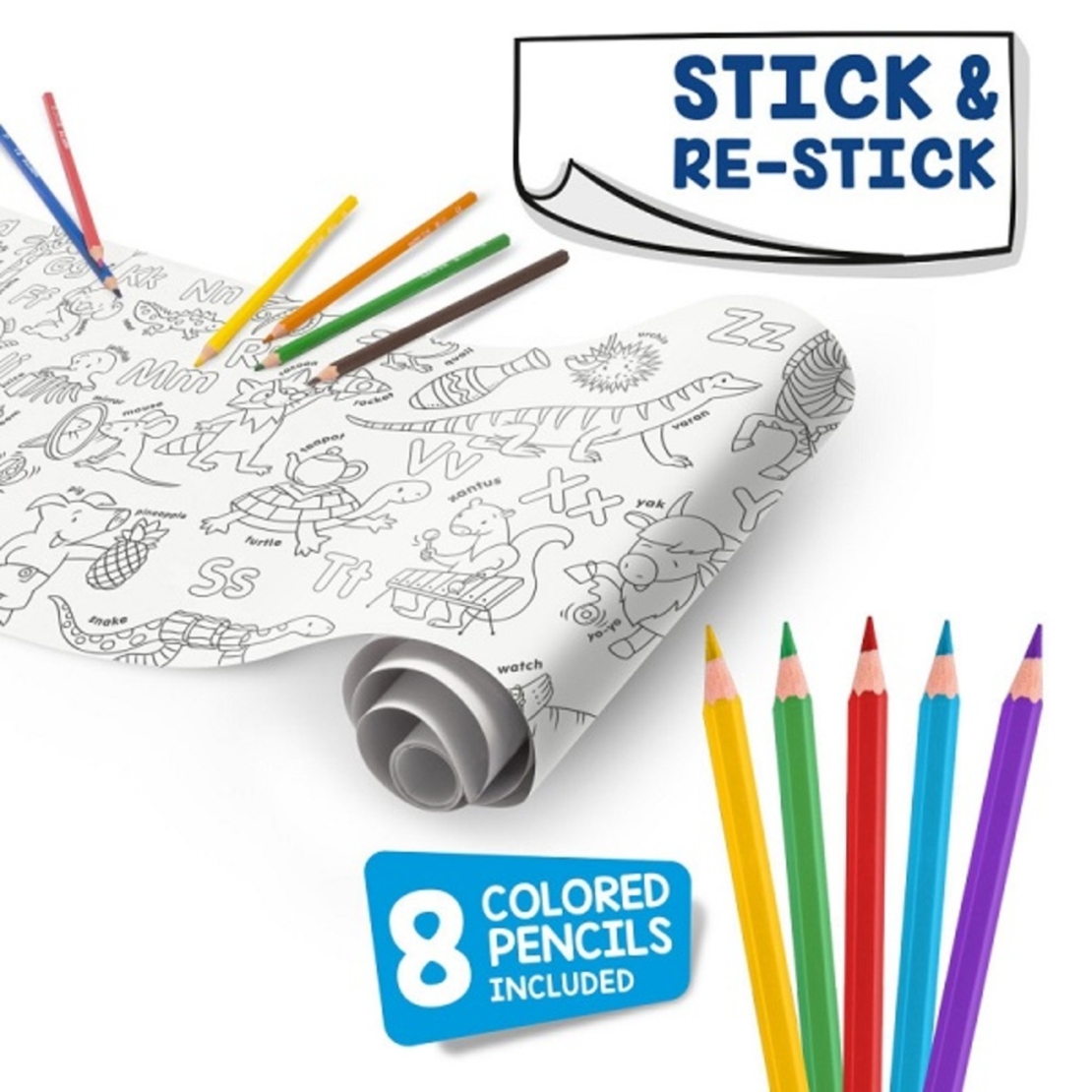 CARIOCA Coloring Roll, 30 x 198 cm/rola, hartie autoadeziva - ABC