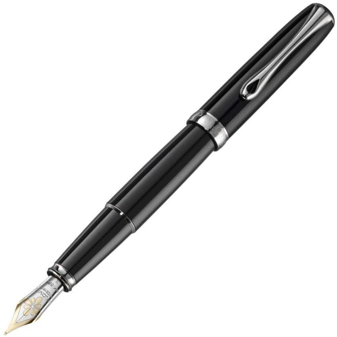 Stilou DIPLOMAT Excellence A2, cu penita M, aurita 14kt. - Black Lacquer