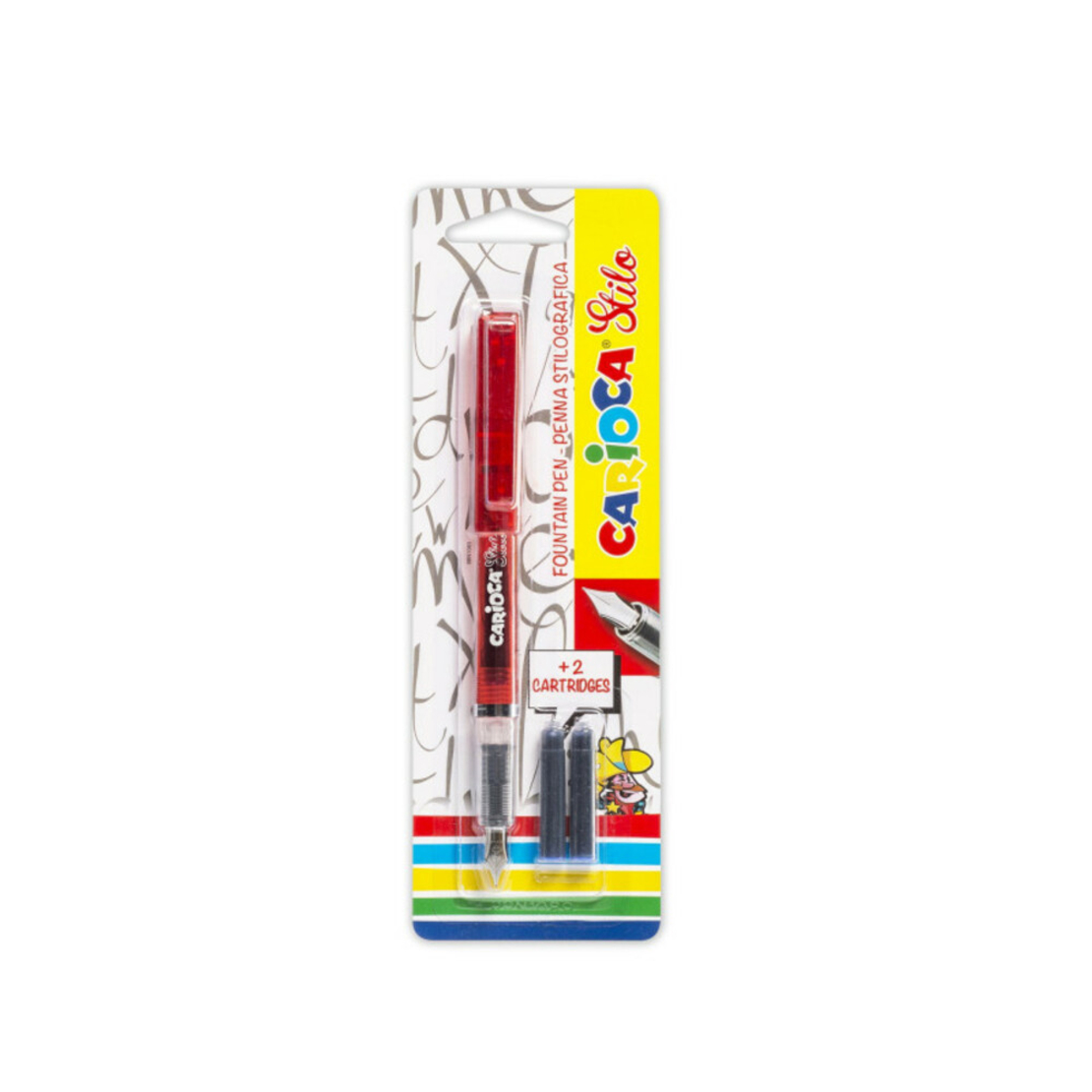 Stilou cu cartus cerneala, + 2 rezerve/blister, CARIOCA Stilo