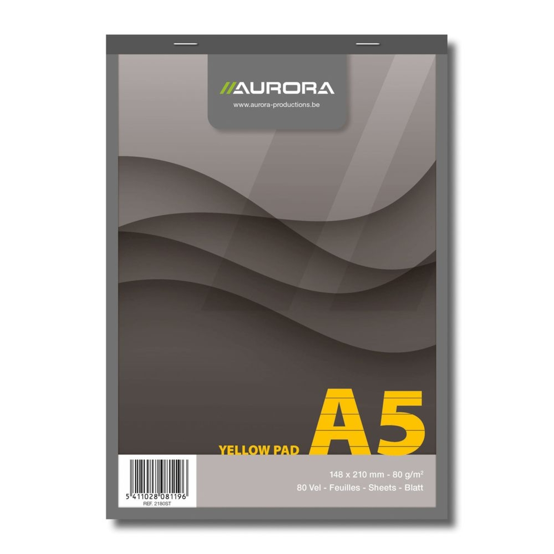 Blocnotes capsat, A5, 80 file - 80gsm, microperforatii, AURORA Office - dictando - hartie galbena
