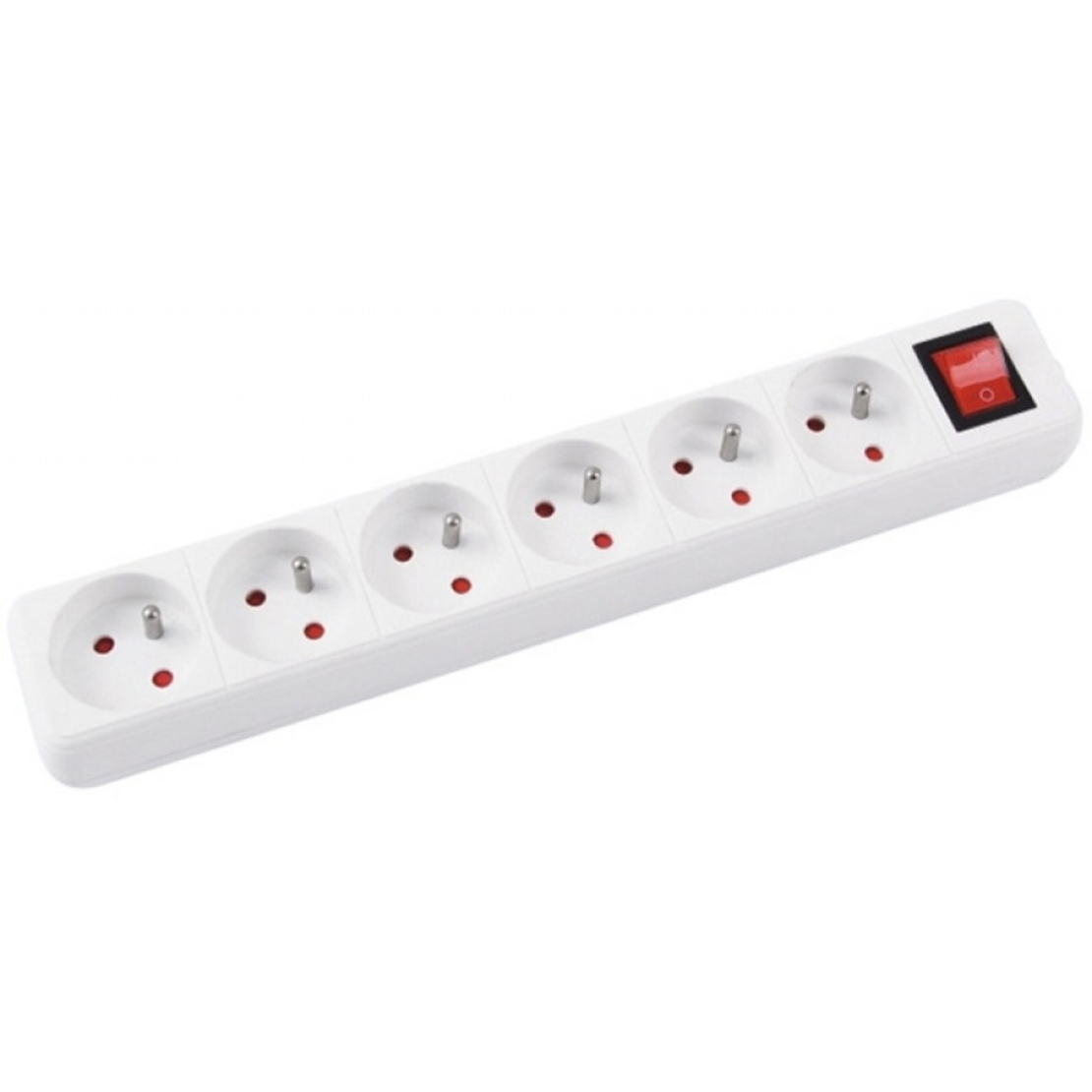 Prelungitor cu 6 prize, cablu 5 metri, cu intrerupator, Office Products - alb