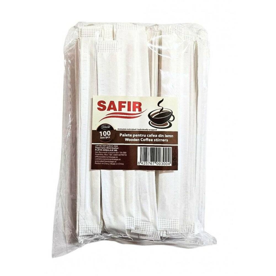 Paletine cafea lemn ambalate individual,11 cm, 100buc/set