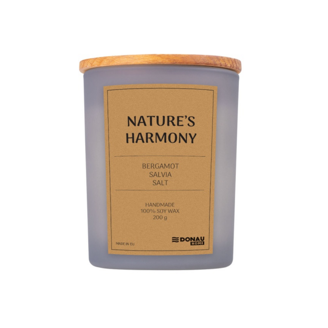 Lumanare in recipient de sticla, cu capac, 200gr, 40 de ore ardere, DONAU Home - Nature's Harmony