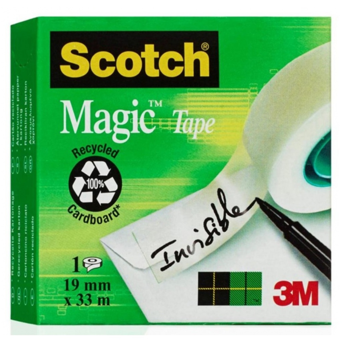 Banda adeziva transparent mata, invizibila la copiere, se rupe usor, 19mm x 33m, 3M - SCOTCH Magic