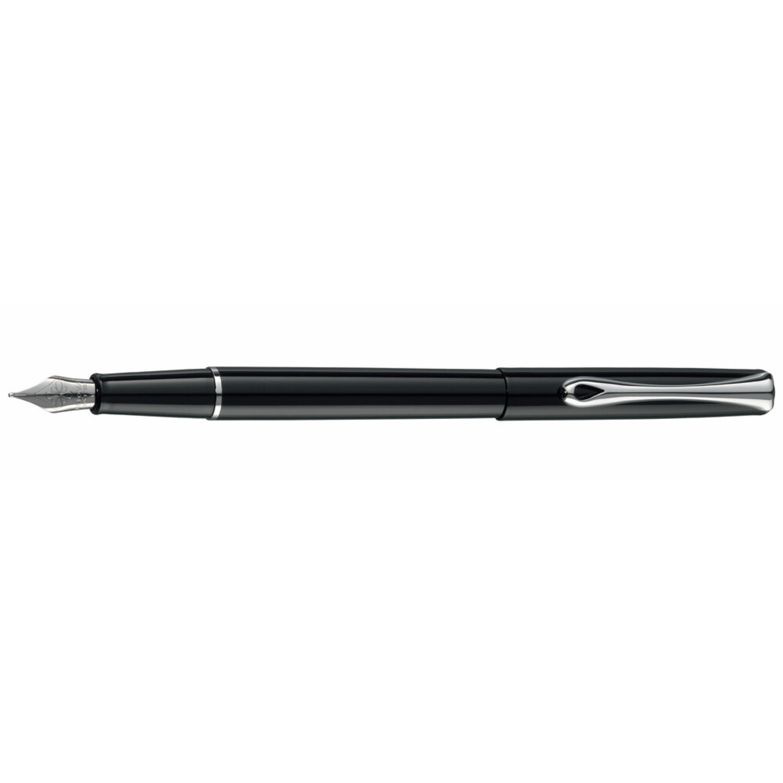 Stilou DIPLOMAT Traveller, cu penita M, din otel inoxidabil - black lacquer