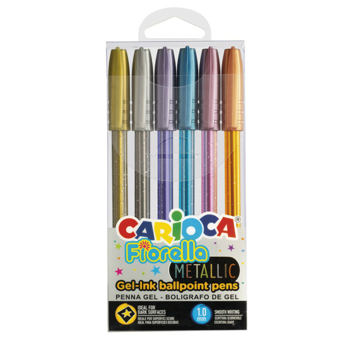Pixuri colorate Carioca, metalizate, Fiorella - 6 buc/set