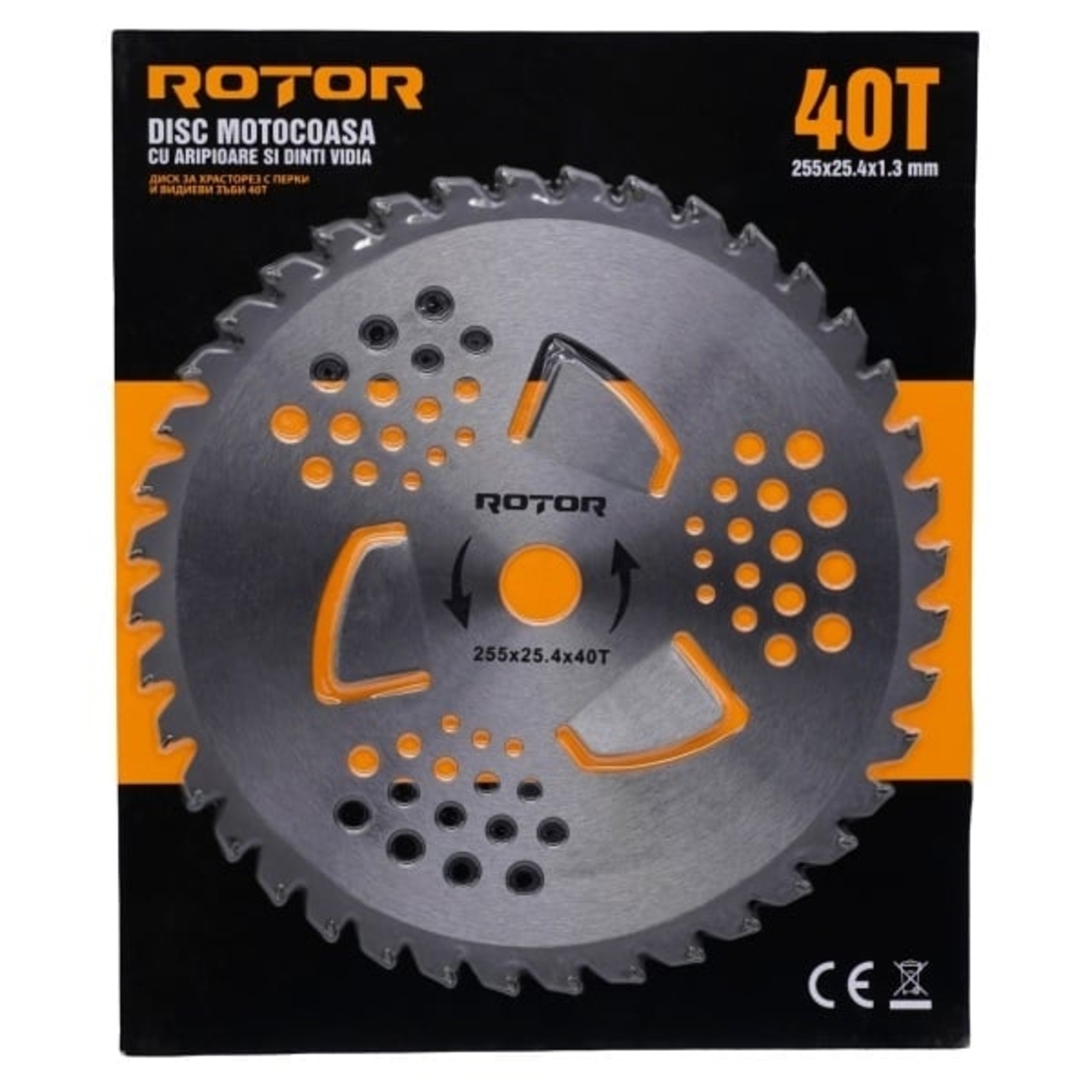 Disc pentru motocoasa 60T cu VIDIA 255×25,4×1,3 mm ROTOR