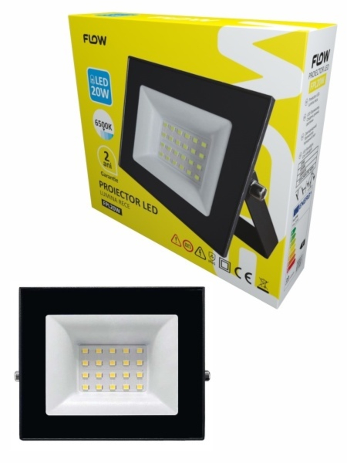 Proiector LED 20W 6500K lumina rece FLOW FPL20W