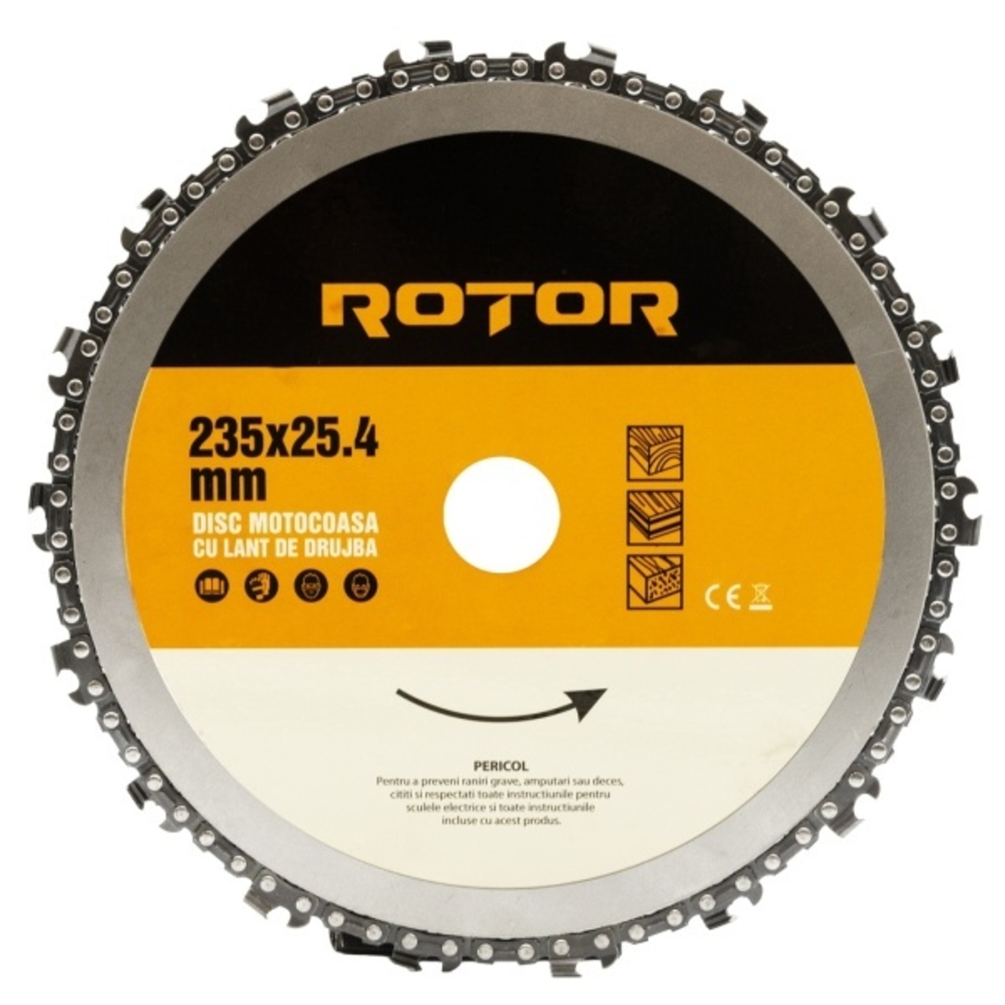 Disc motocoasa cu lant de drujba 235x25.4 mm ROTOR