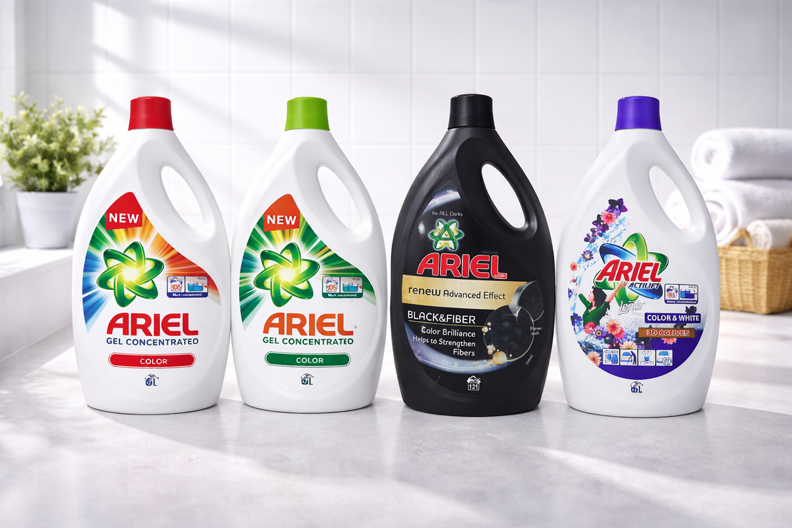 Detergent Ariel Gel 6L – Color, Mountain Spring, Black & Fiber, Color & White | Super Ofertă