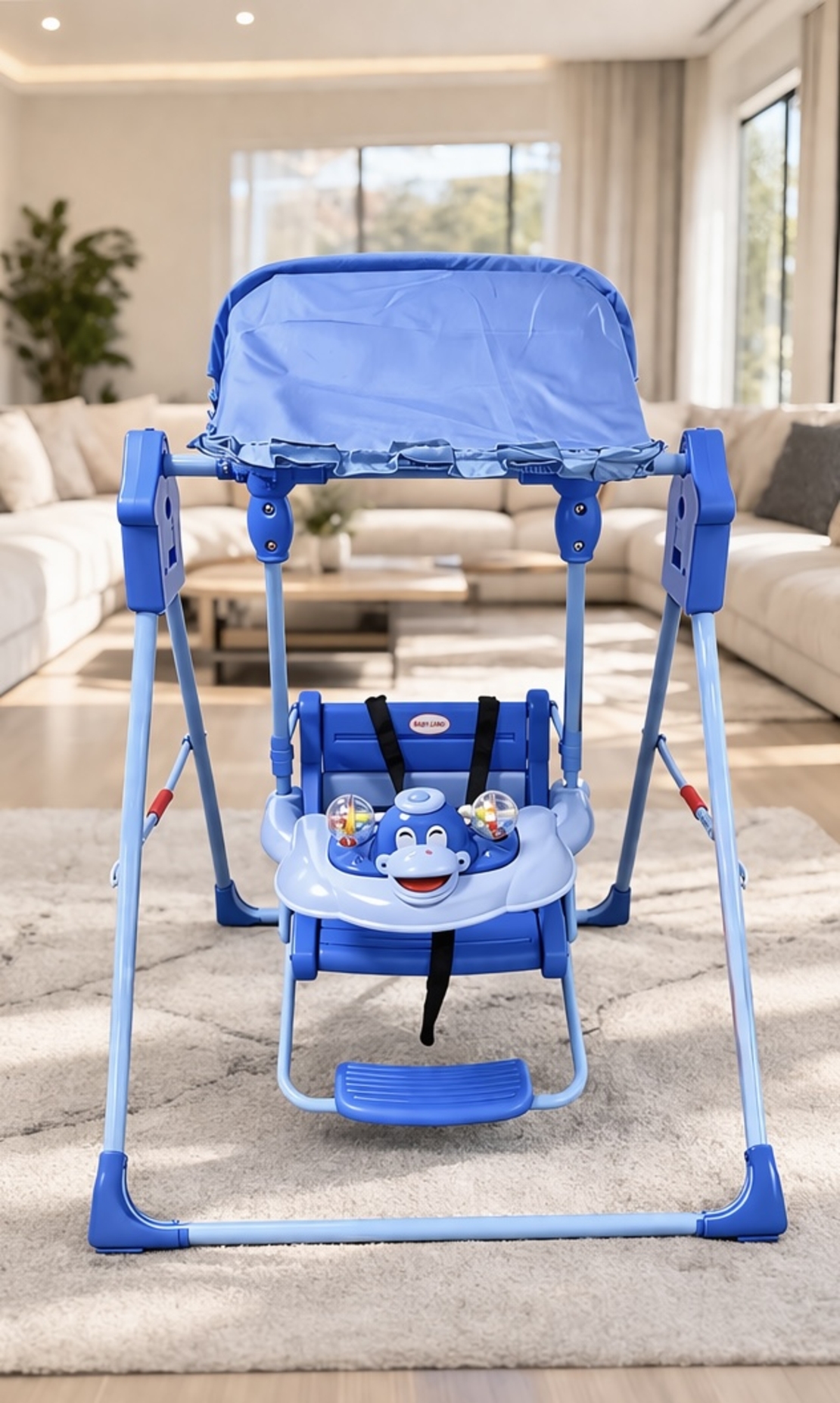 Leagăn Electric pentru Copii cu Muzică, Lumini și Siguranță – Relaxare și Distracție Bebe 6 luni-3 Ani