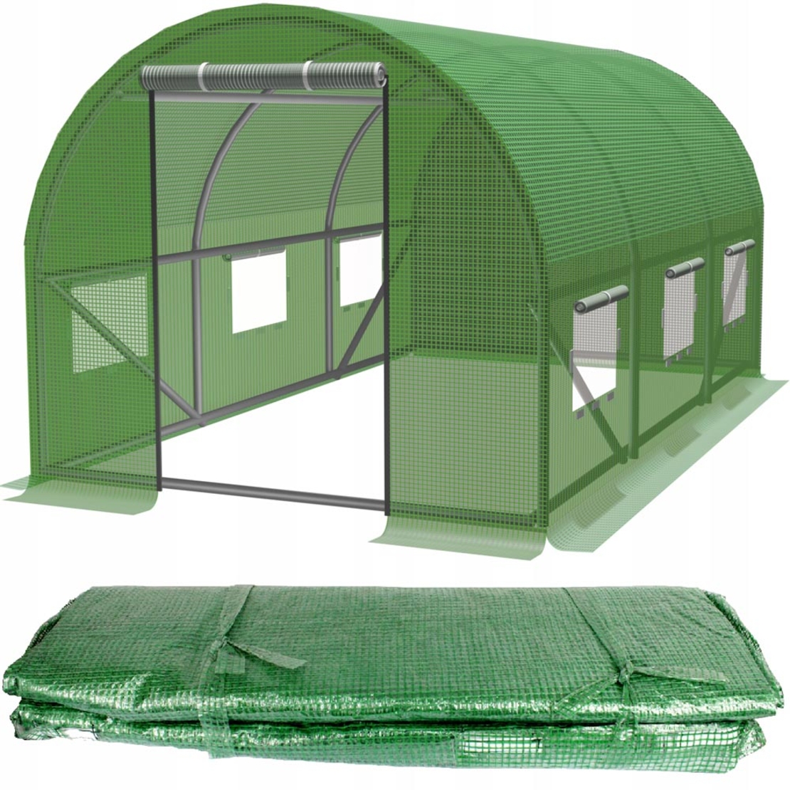 Folie pentru sera de gradina, 8×3 m, material PE 140 g/m, rezistenta la UV4, verde transparent