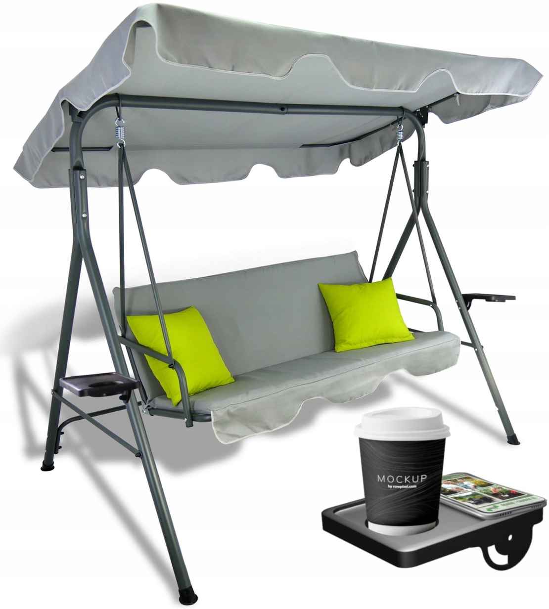 Leagan balansoar gradina  Vicenza, 3 locuri, 220kg, gri