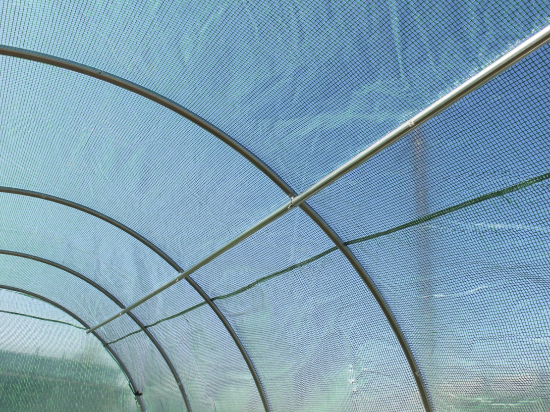 Sera de gradina, tip tunel cu cadru metalic, 400x800cm, verde, 32mp