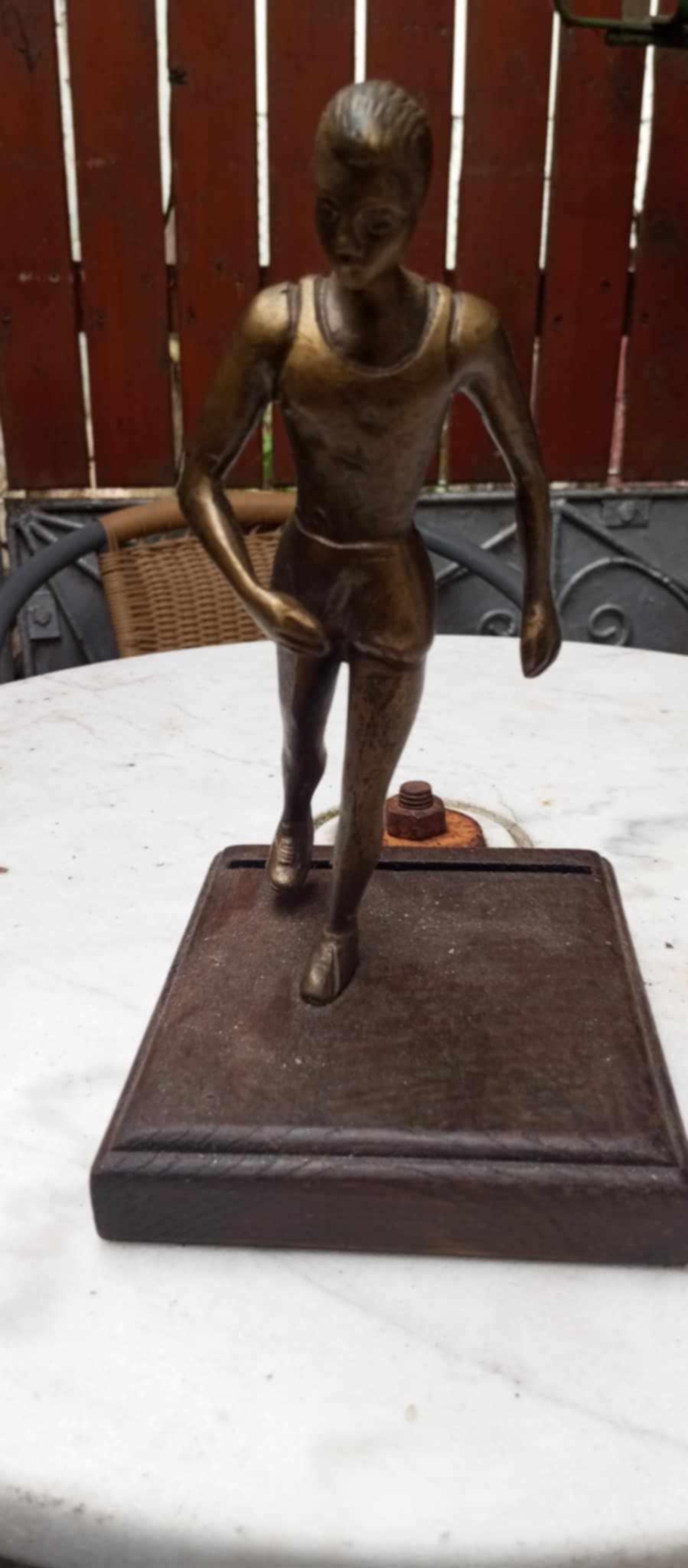 Statueta fin bronz masiv antichizat