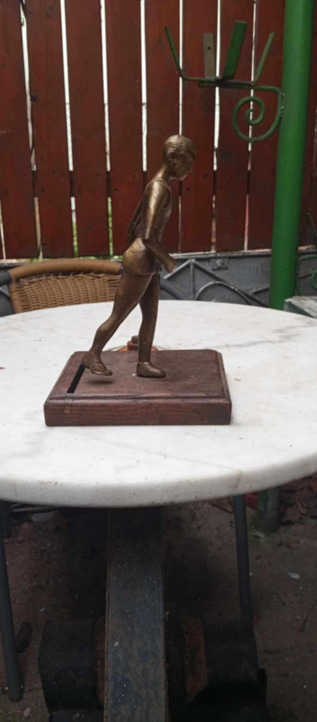 Statueta fin bronz masiv antichizat