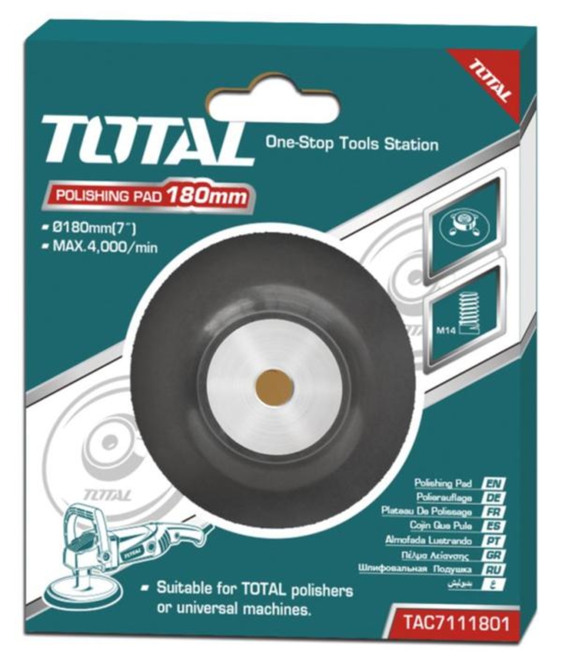 TOTAL - DISC DE LUSTRUIT CU FLANSA - 180MM