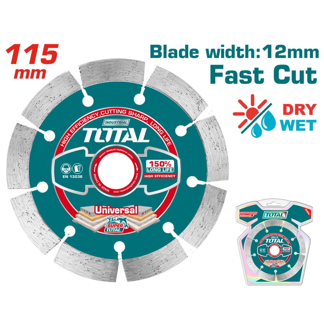 TOTAL - DISC DEBITARE BETON - 115MM (INDUSTRIAL)