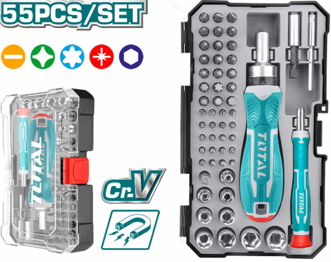 TOTAL - SET SURUBELNITE CU CLICHET - 55 PIESE (INDUSTRIAL)