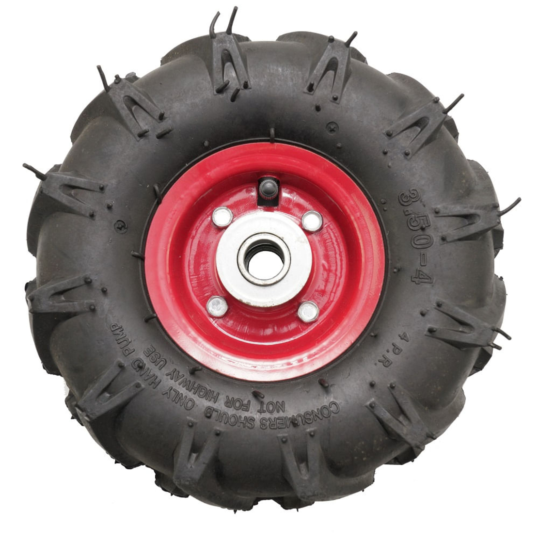 Roata roaba - TT - pentru ax 20mm - cu rulment - crampoane - 3.50-4 4PR