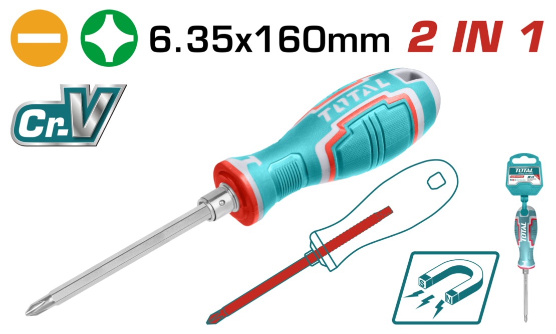 TOTAL - SURUBELNITA 2 IN 1 SL6 + PH2, 6.35 × 160 MM