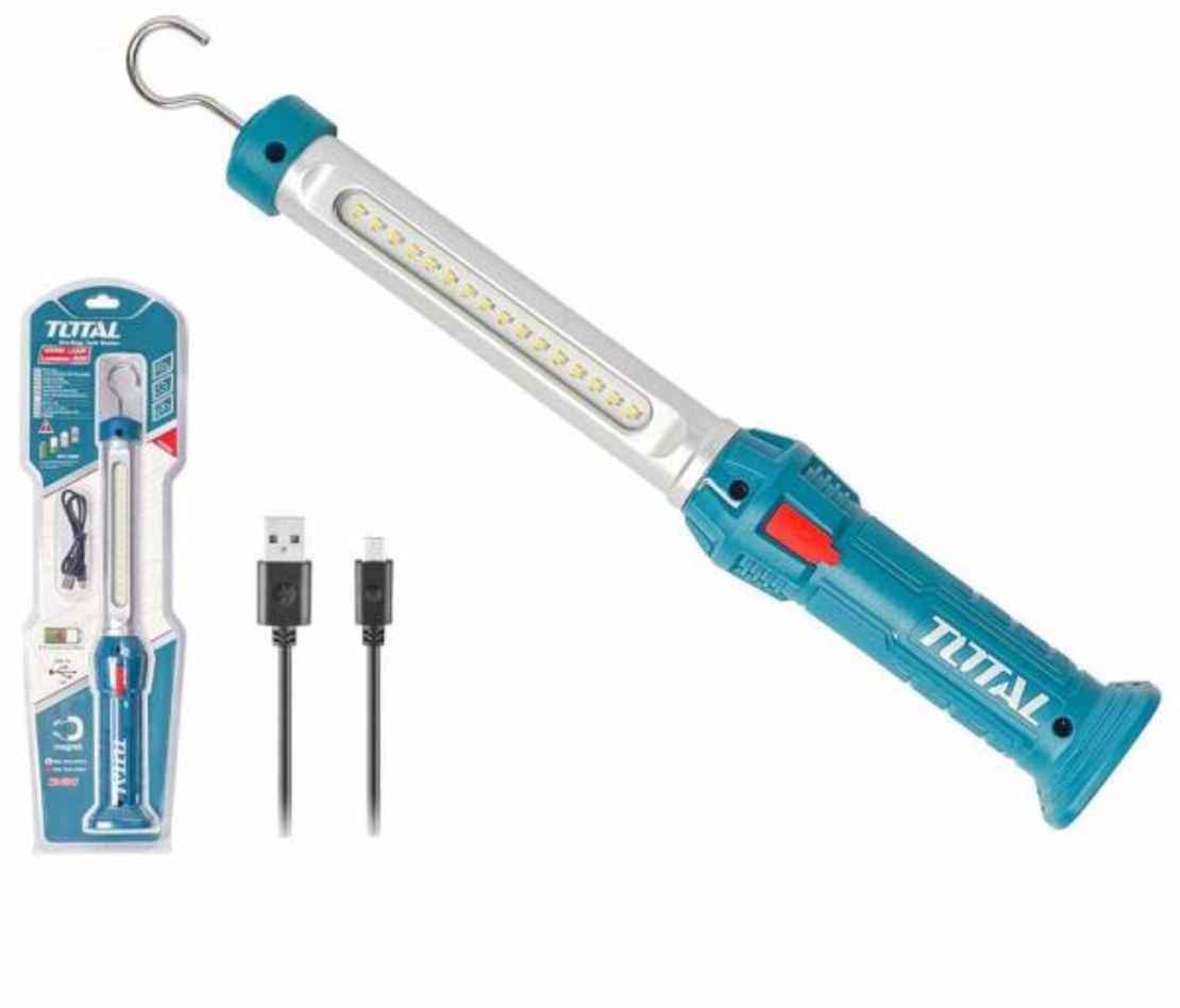 TOTAL - LAMPA PORTABILA CU LED - BATERIE REINCARCABILA LI-POLIMER - 3.5W