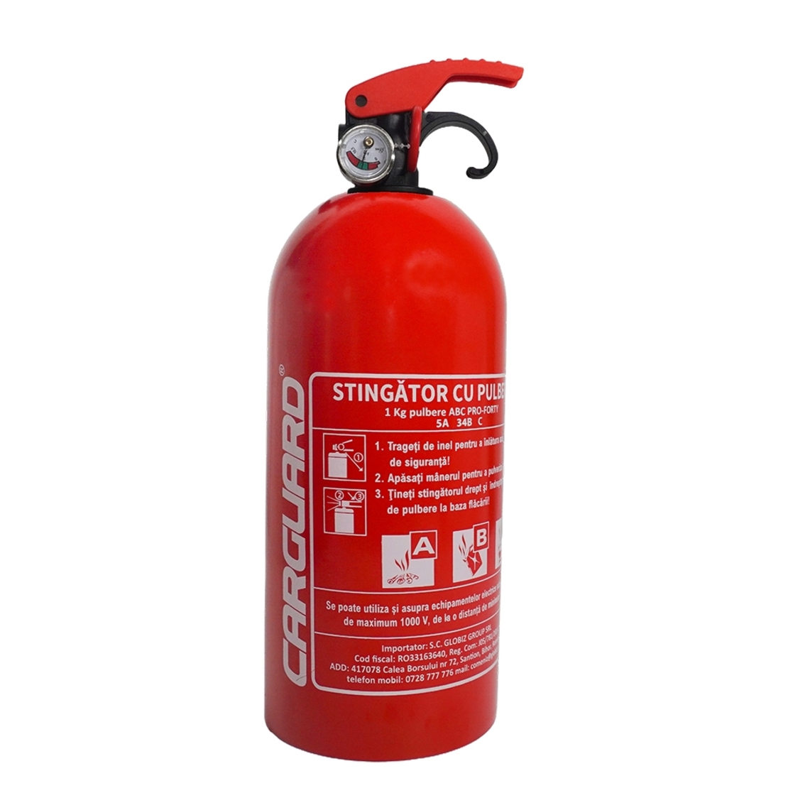 Kit siguranta auto obligatoriu R.A.R - Stingator cu Manometru