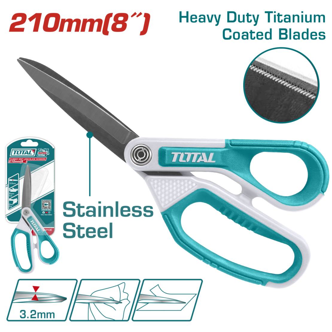 TOTAL - FOARFECA LAMA LUNGA SI MANER DIN CAUCIUC 210MM (8
