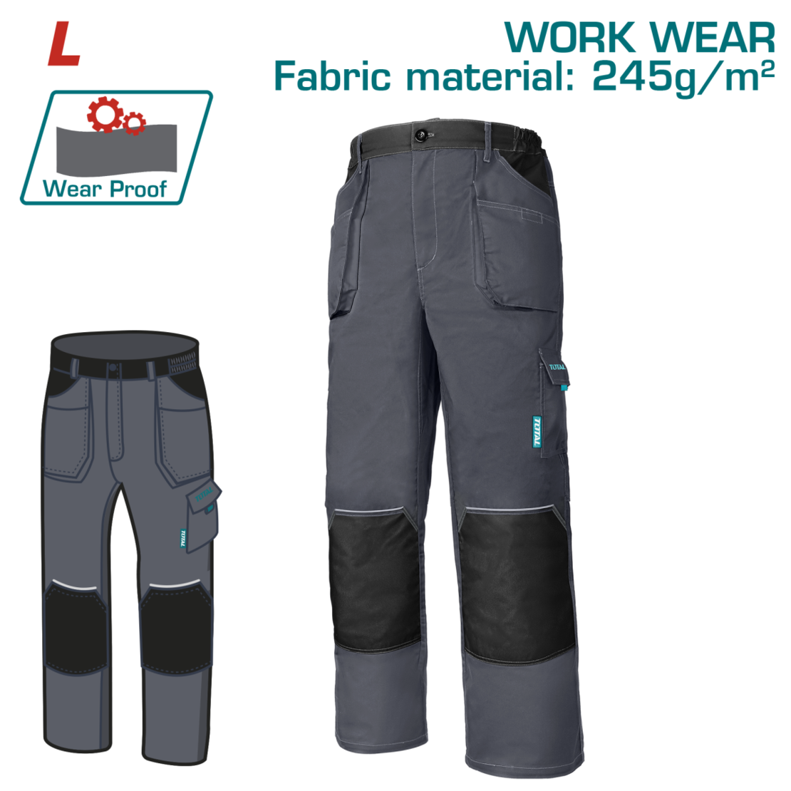 TOTAL - PANTALONI LUCRU L